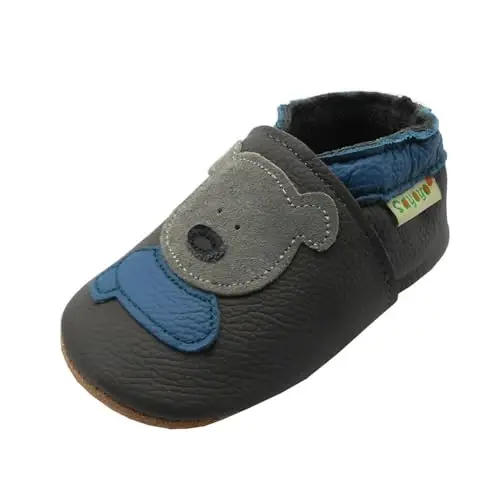 SAYOYO Soft Sole Leather Baby Boys Shoes Baby Girls Moccasins Toddler Slippers First Walking Crib Shoes - SAYOYO
