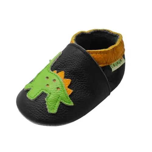 SAYOYO Soft Sole Leather Baby Boys Shoes Baby Girls Moccasins Toddler Slippers First Walking Crib Shoes - SAYOYO