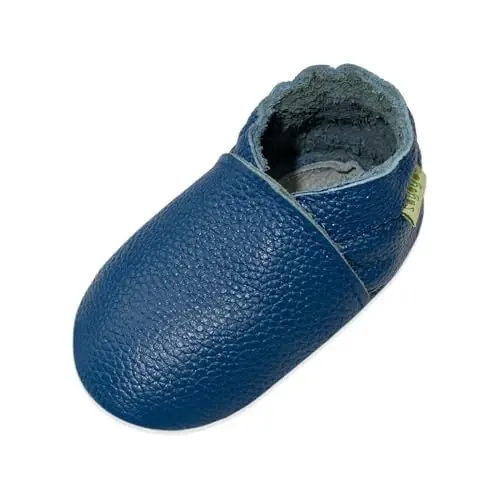 SAYOYO Leather Infant Slippers Toddler Soft Sole Shoes First Walker Crib Shoes Baby Moccasins for Boys and Girls 