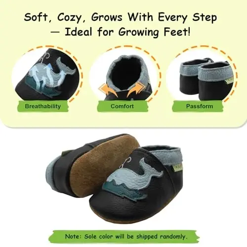 SAYOYO Baby Shoes Soft Leather Sole Infant Toddler Prewalker Shoes - 4