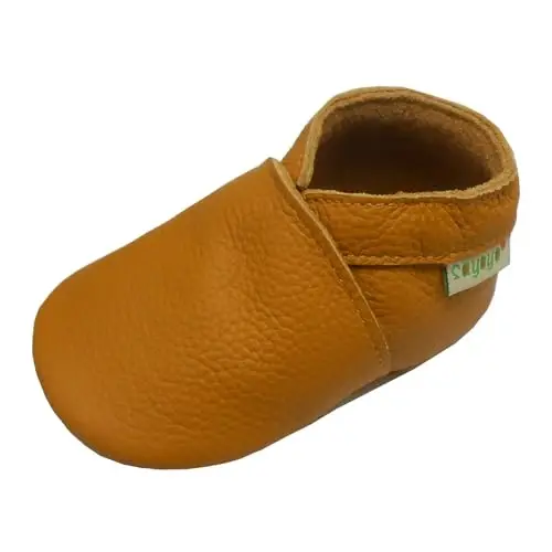 SAYOYO Baby Leather Slippers Toddler Soft Sole Shoes for Boys and Girls First Walker Crib Shoes Infant Moccasins - 1