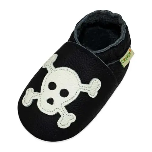 SAYOYO Baby Soft Leather Moccasins Anti-Slip Rubber Sole Walking Shoes | Ultra-soft leather, non-slip suede sole, lightweight for natural growth. Elastic ankle, easy on/off 