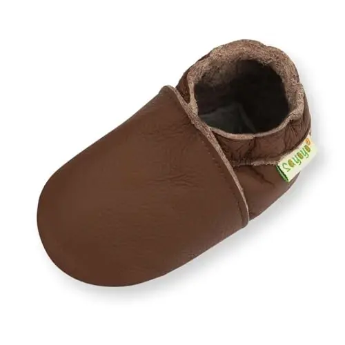 SAYOYO Leather Infant Slippers Toddler Soft Sole Shoes First Walker Crib Shoes Baby Moccasins for Boys and Girls 