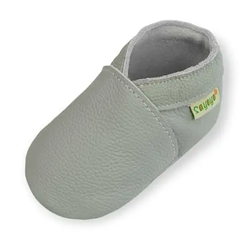 SAYOYO Baby Soft Sole Prewalkers Baby Toddler Shoes Leather Infant Shoes Dark Grey - 1