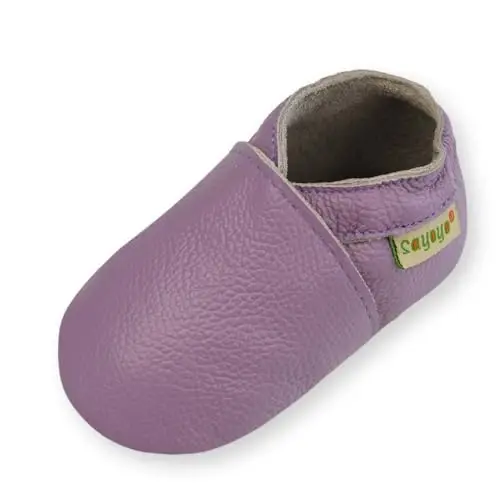 SAYOYO Baby Soft Sole Prewalkers Baby Toddler Shoes Leather Infant Shoes Dark Grey - 1