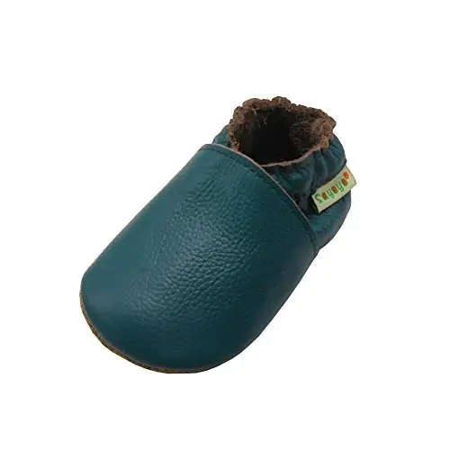 SAYOYO Leather Infant Slippers Toddler Soft Sole Shoes First Walker Crib Shoes Baby Moccasins for Boys and Girls - SAYOYO