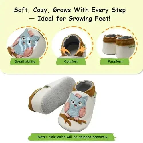 SAYOYO Soft Sole Leather Baby Boys Shoes Baby Girls Moccasins Toddler Slippers First Walking Crib Shoes - 4