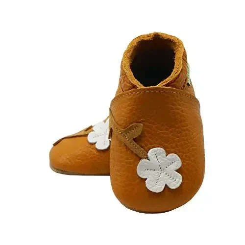 SAYOYO Soft Sole Leather Baby Boys Shoes Baby Girls Moccasins Toddler Slippers First Walking Crib Shoes - 6