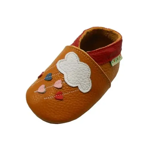 SAYOYO Soft Sole Leather Baby Boys Shoes Baby Girls Moccasins Toddler Slippers First Walking Crib Shoes - 1