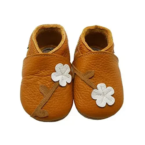 SAYOYO Soft Sole Leather Baby Boys Shoes Baby Girls Moccasins Toddler Slippers First Walking Crib Shoes - 5