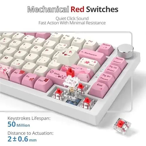 SbocKeeb 75 foiz Pushti Klaviatura Gasket-Mounted, Ovozni yutuvchi prokladkalar bilan, 82 tugmachali ixcham simli RGB mexanik oʻyin klaviaturasi Win uchun Hot-Swap Socket, Ying - 5