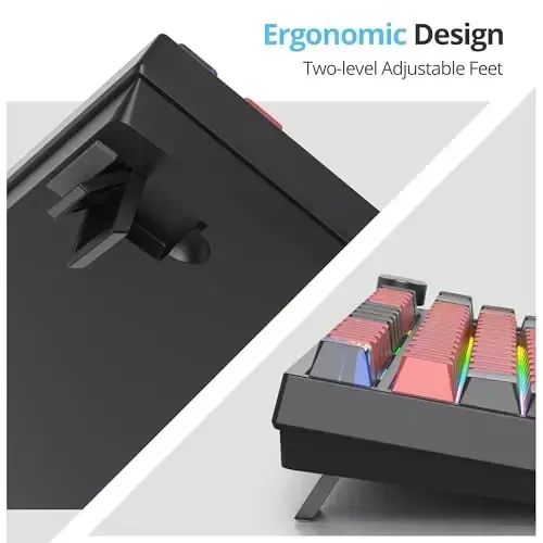 SbocKeeb 75 foizli klaviatura Gasket-ga o'rnatilgan, ovoz yutuvchi yostiqli, 82 tugmachali ixcham simli RGB mexanik o'yin klaviaturasi, Win uchun Hot-Swap soketi, Milan - 5