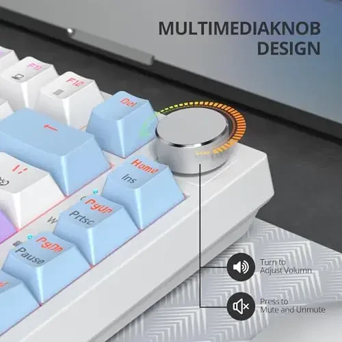 SbocKeeb 75 foizli klaviatura Gasket-o'rnatilgan, ovoz yutuvchi prokladkalar bilan, 82 tugmachali ixcham simli RGB mexanik o'yin klaviaturasi Win uchun issiq almashtirish uyasi, Sut binafsharang - 6