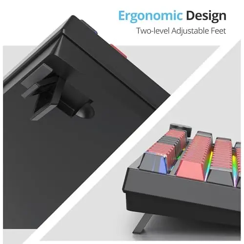 SbocKeeb 75 Percent Keyboard Gasket-Mounted with Sound Absorbing Pads, 82-Key Compact Wired RGB Mechanical Gaming Keyboard Hot-Swap Socket for Win, Milan - 5