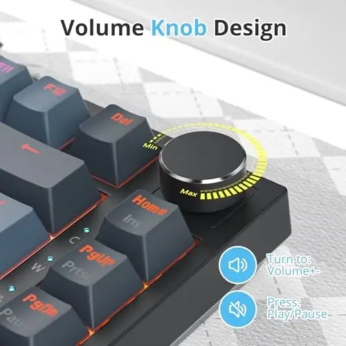 SbocKeeb 75 Percent Keyboard Gasket-Mounted with Sound Absorbing Pads, 82-Key Compact Wired RGB Mechanical Gaming Keyboard Hot-Swap Socket for Win, Apollo - 3