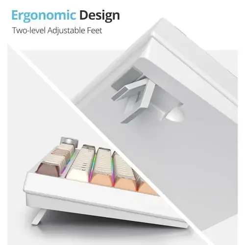 SbocKeeb 75 Percent Keyboard Gasket-Mounted with Sound Absorbing Pads, 82-Key Compact Wired RGB Mechanical Gaming Keyboard Hot-Swap Socket for Win, Coffee Cat - 6