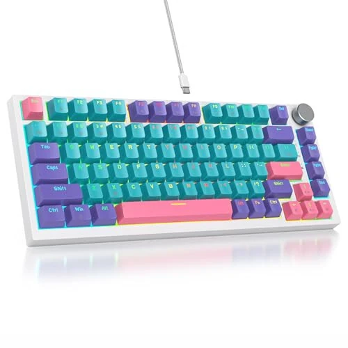 SbocKeeb 75 Percent Keyboard Gasket-Mounted with Sound Absorbing Pads, 82-Key Compact Wired RGB Mechanical Gaming Keyboard Hot-Swap Socket for Win, Joker - 1