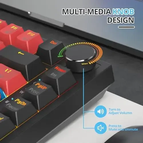 SbocKeeb 75 Percent Keyboard Gasket-Mounted with Sound Absorbing Pads, 82-Key Compact Wired RGB Mechanical Gaming Keyboard Hot-Swap Socket for Win, Milan - 3