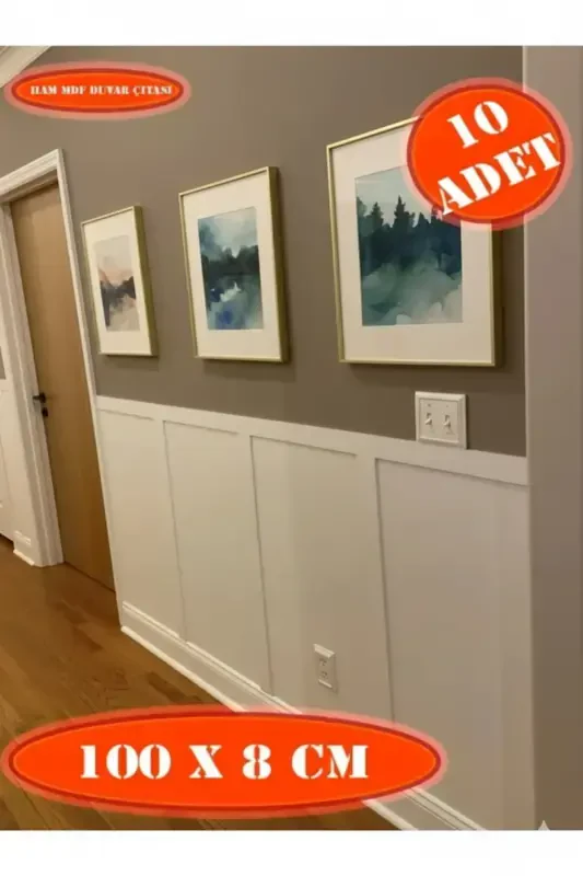 Scandinavian Wall Rail 100cm x 8 cm (10 PCS) Kids Room Wall Decoration, Wall Rail - 1