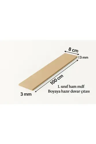 Scandinavian Wall Rail 100cm x 8 cm (10 PCS) Kids Room Wall Decoration, Wall Rail - 4