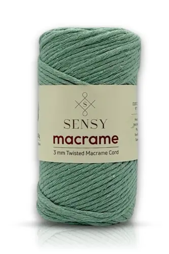 Scanned Macrame Rope 3mm Combable Cotton Macrame Rope Macrame Rope Sage-Sage 