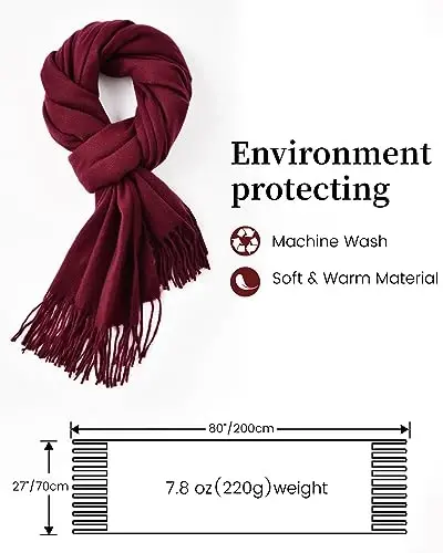 Scarf for Women - Winter Scarf for Women Cold Weather Soft PasModazoneina Shawl - 3