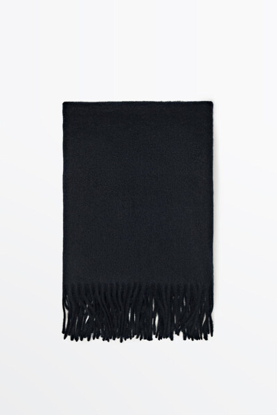 Scarf with fringes, made of wool and cashmere blend. - 6