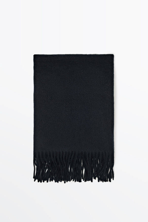 Scarf with fringes, made of wool and cashmere blend. - 6