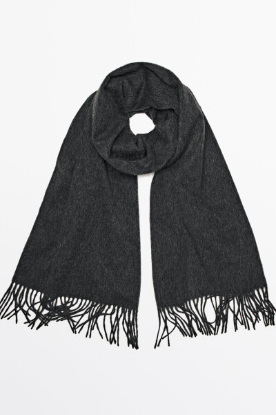 Scarf with tassels, wool and cashmere blend - 9