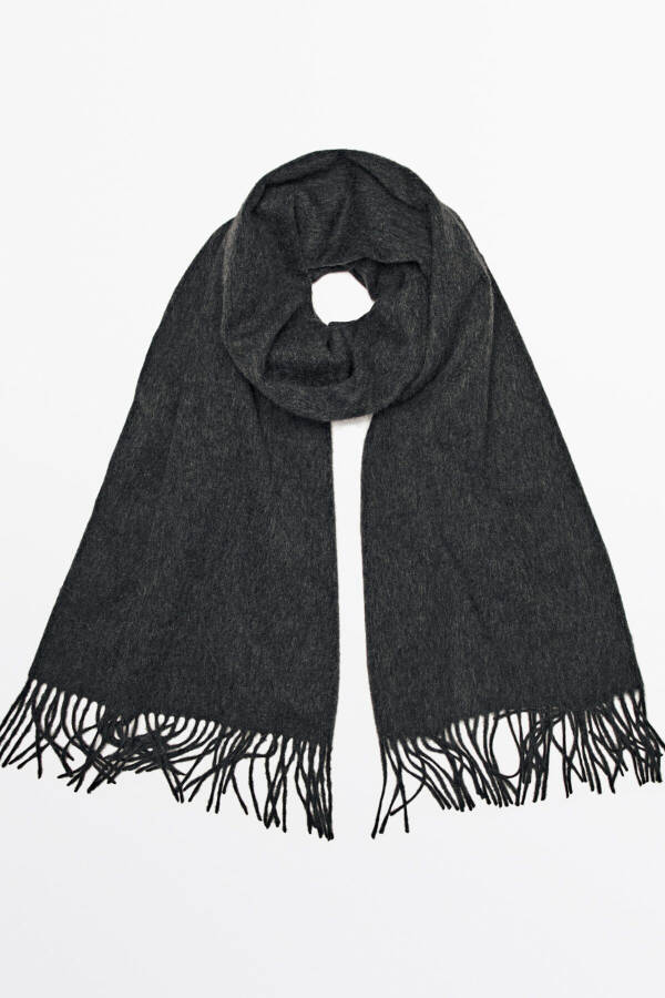 Scarf with tassels, wool and cashmere blend - 9