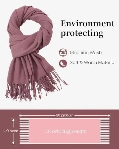 Scarfs for Women PasModazoneina Shawls and Wraps for Evening Dress Wedding Bridal | CasModazoneere‑like soft & cozy hand‑feel; Oversized long scarf with tassels; Versatile: can be used as scarf, shawl or wrap - 2