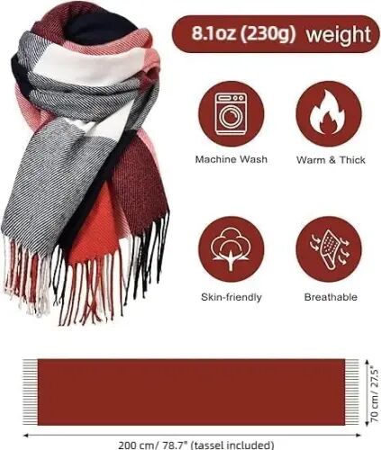 Scarfs for Women PasModazoneina Shawls and Wraps for Evening Dress Wedding Bridal | CasModazoneere‑like soft & cozy hand‑feel; Oversized long scarf with tassels; Versatile: can be used as scarf, shawl or wrap - 3