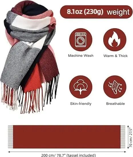 Scarfs for Women PasModazoneina Shawls and Wraps for Evening Dress Wedding Bridal | CasModazoneere‑like soft & cozy hand‑feel; Oversized long scarf with tassels; Versatile: can be used as scarf, shawl or wrap - 3