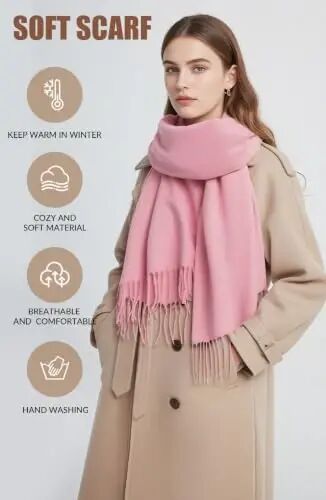 Scarfs for Women PasModazoneina Shawls and Wraps for Evening Dress Wedding Bridal | CasModazoneere‑like soft & cozy hand‑feel; Oversized long scarf with tassels; Versatile: can be used as scarf, shawl or wrap - 4