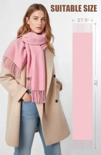 Scarfs for Women PasModazoneina Shawls and Wraps for Evening Dress Wedding Bridal | CasModazoneere‑like soft & cozy hand‑feel; Oversized long scarf with tassels; Versatile: can be used as scarf, shawl or wrap - 6