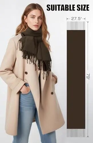 Scarfs for Women PasModazoneina Shawls and Wraps for Evening Dress Wedding Bridal | CasModazoneere‑like soft & cozy hand‑feel; Oversized long scarf with tassels; Versatile: can be used as scarf, shawl or wrap - 3