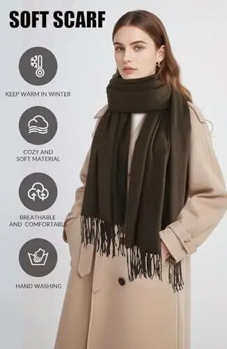 Scarfs for Women PasModazoneina Shawls and Wraps for Evening Dress Wedding Bridal | CasModazoneere‑like soft & cozy hand‑feel; Oversized long scarf with tassels; Versatile: can be used as scarf, shawl or wrap - 4