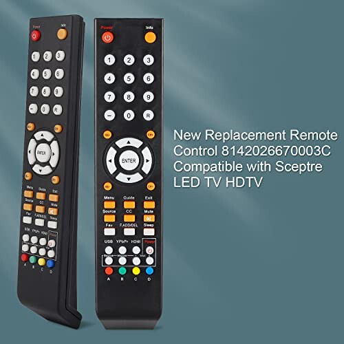 Sceptre TV E195BD-SR U435CV-UMR E246BD-SMQK C550CV-UMR E168WV-SS X438BV-FSR X322BV-SRR C650CV-UMR C658CV-UMR E168WD-SS E16 Modellerine Uygun Yeni Değiştirilmiş Uzaktan Kumanda - 2