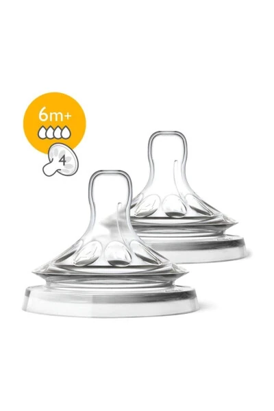 SCF044/27 Natural 6m+ 4 Drop Pacifier 2pk - PHILIPS AVENT
