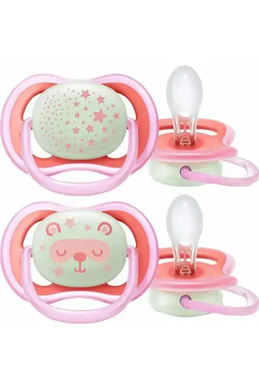 Scf376/22 Ultra Air Night Glow-in-the-Dark Pacifier 6-18 Months Girl - 2