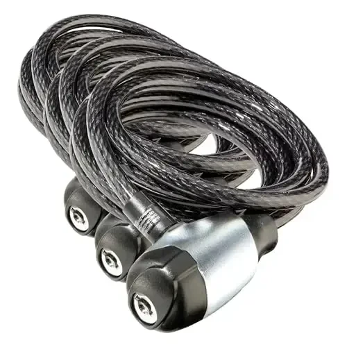 Schwinn Bike Lock with Keys, 3, 4, 5 or 6 ft x 8, 10, 12 or 15 mm, Black, Cable or Chain, Anti Theft Protection, Bike Lock Cable for Security 