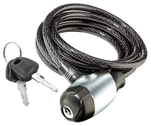 Schwinn Bike Key Lock in Braided Steel Cable, 2 Keys Included, 6 feet x 8mm Anti Theft Bicycle Lock, Security Level 1 - 1