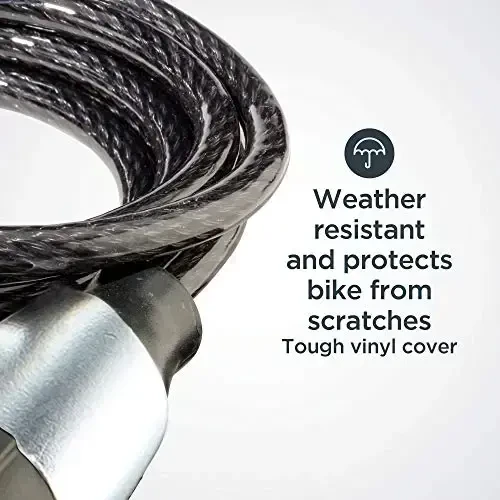 Schwinn Bike Lock with Keys, 3, 4, 5 or 6 ft x 8, 10, 12 or 15 mm, Black, Cable or Chain, Anti Theft Protection, Bike Lock Cable for Security - 4