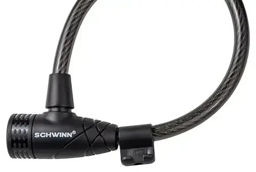 Schwinn Bike Lock with Keys, 3, 4, 5 or 6 ft x 8, 10, 12 or 15 mm, Black, Cable or Chain, Anti Theft Protection, Bike Lock Cable for Security - 5