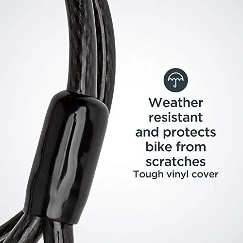 Schwinn Bike Lock with Keys, 3, 4, 5 or 6 ft x 8, 10, 12 or 15 mm, Black, Cable or Chain, Anti Theft Protection, Bike Lock Cable for Security - 4