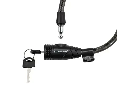 Schwinn Bike Lock with Keys, 3, 4, 5 or 6 ft x 8, 10, 12 or 15 mm, Black, Cable or Chain, Anti Theft Protection, Bike Lock Cable for Security - 4