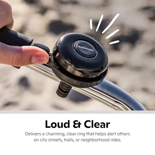 Schwinn Classic Black Bike Bell, Bicycle Accessories, Kids and Adult Bikes, Easy Installation, Loud Ringing Sound - 1