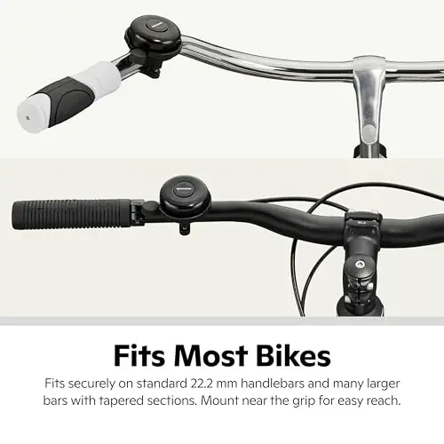 Schwinn Classic Black Bike Bell, Bicycle Accessories, Kids and Adult Bikes, Easy Installation, Loud Ringing Sound - 2