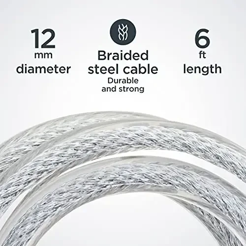 Schwinn Bike Lock with Keys, 3, 4, 5 or 6 ft x 8, 10, 12 or 15 mm, Black, Cable or Chain, Anti Theft Protection, Bike Lock Cable for Security - 3