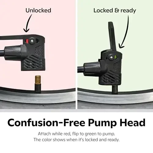 Schwinn yuqori bosimli oyoq pompasi, Air Base & Air Base Plus, havo zonalli bosim o'lchagich, Schrader va Presta ikkalasiga ham mos keladi, maksimal 120 PSI - 5